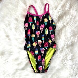 Sporti Black Ice Cream Popsicle Swimsuit One Piece Women Size 26